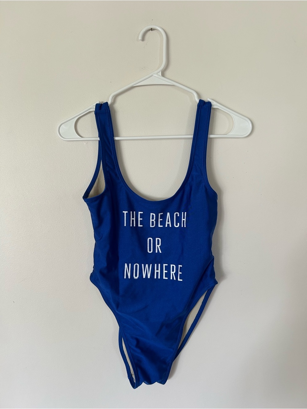 NWT “The Beach Or Nowhere” Navy One Piece Bathing Suit Small/Medium